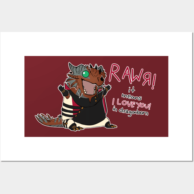 RAWR! Means I Love You in Dragonborn Wall Art by IceOfWaterflock